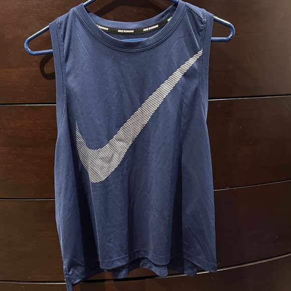 Nike Navy Sleeveless Top with Swoosh - Picture 1 of 2